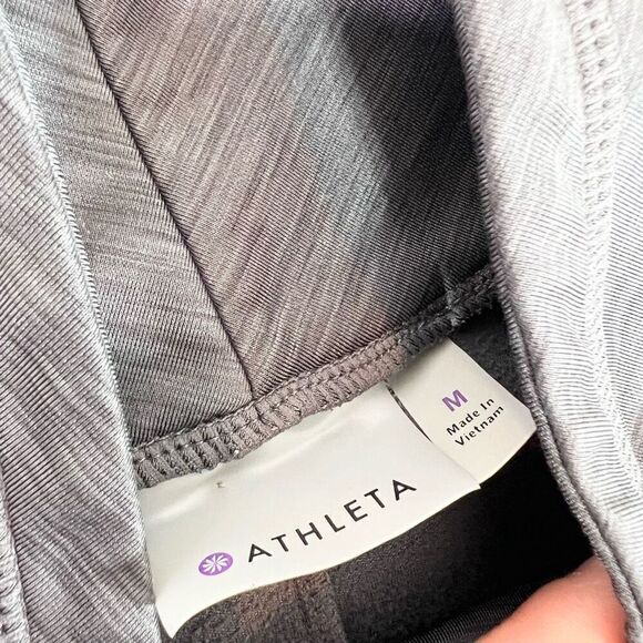 Athleta Top Womens Medium Black Solid Long-Sleeve High-Neck Sweatshirt Pullover - Picture 5 of 11